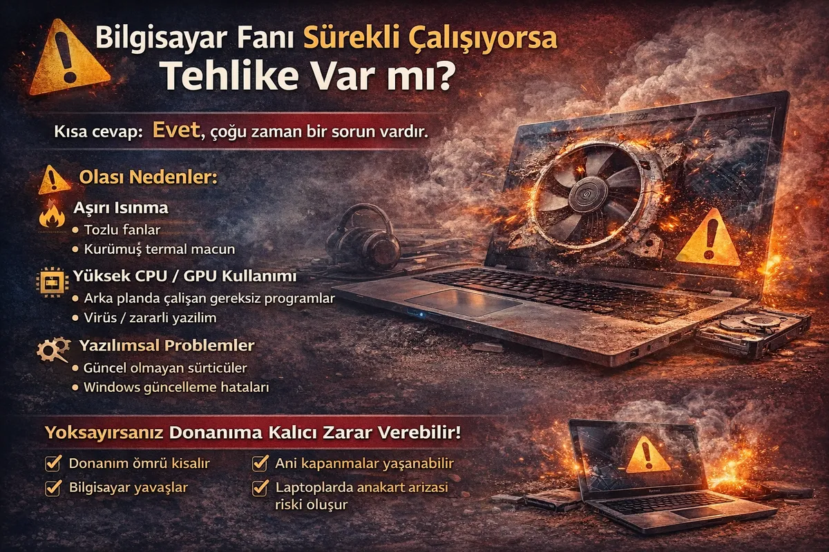 Bilgisayar Fanı Sürekli Çalışıyorsa Tehlike Var mı?