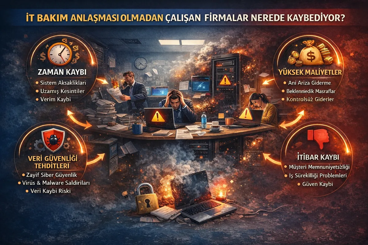 IT Bakım Anlaşması Olmadan Çalışan Firmalar Nerede Kaybediyor?