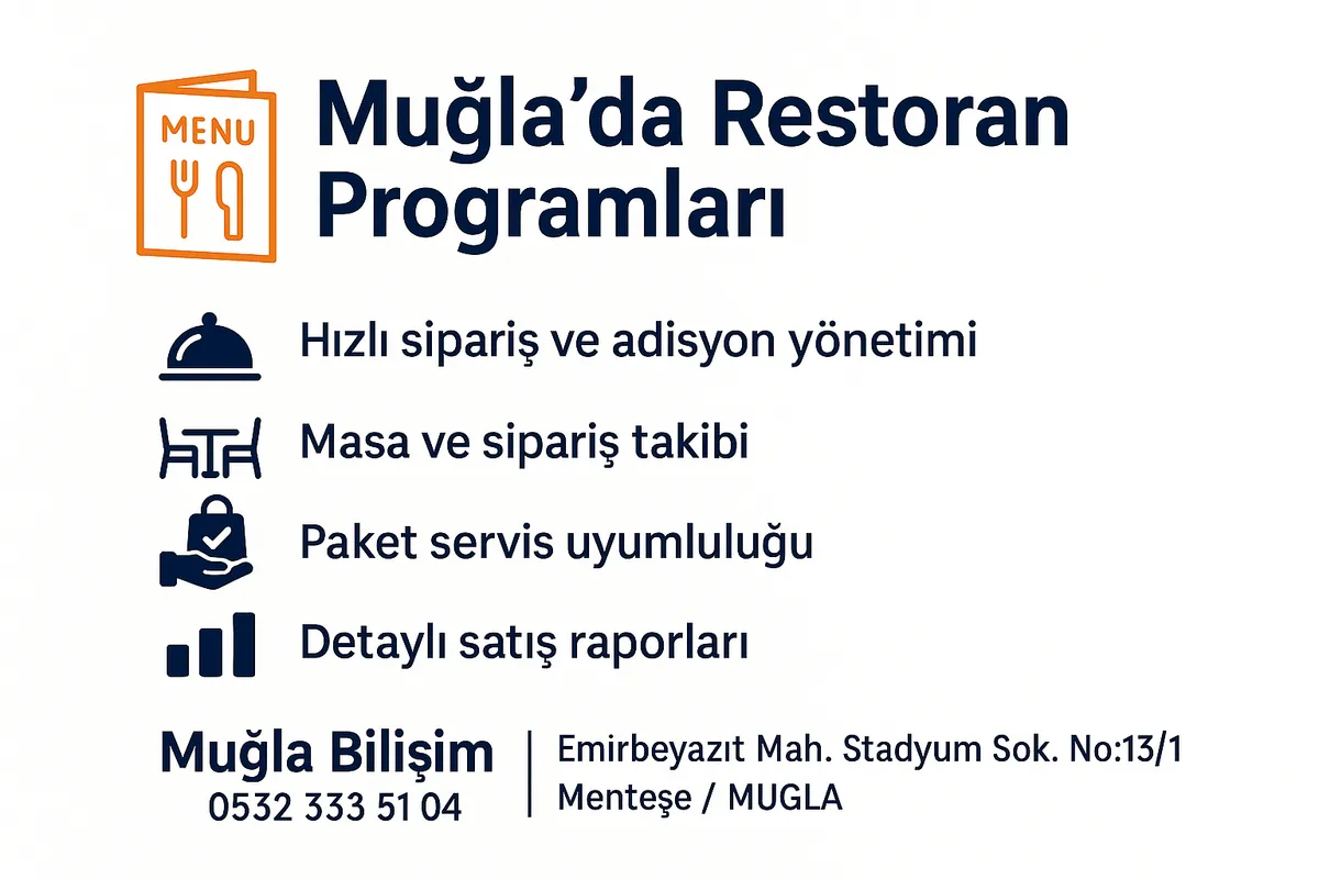 Muğla Restoran Programı | Vega Adisyon ve Otomasyon Çözümleri