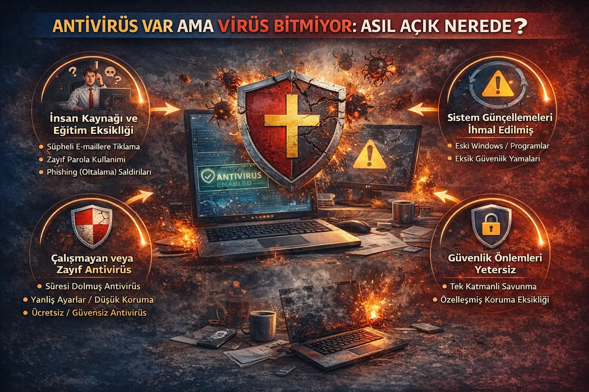 Antivirüs Var Ama Virüs Bitmiyor: Asıl Açık Nerede?